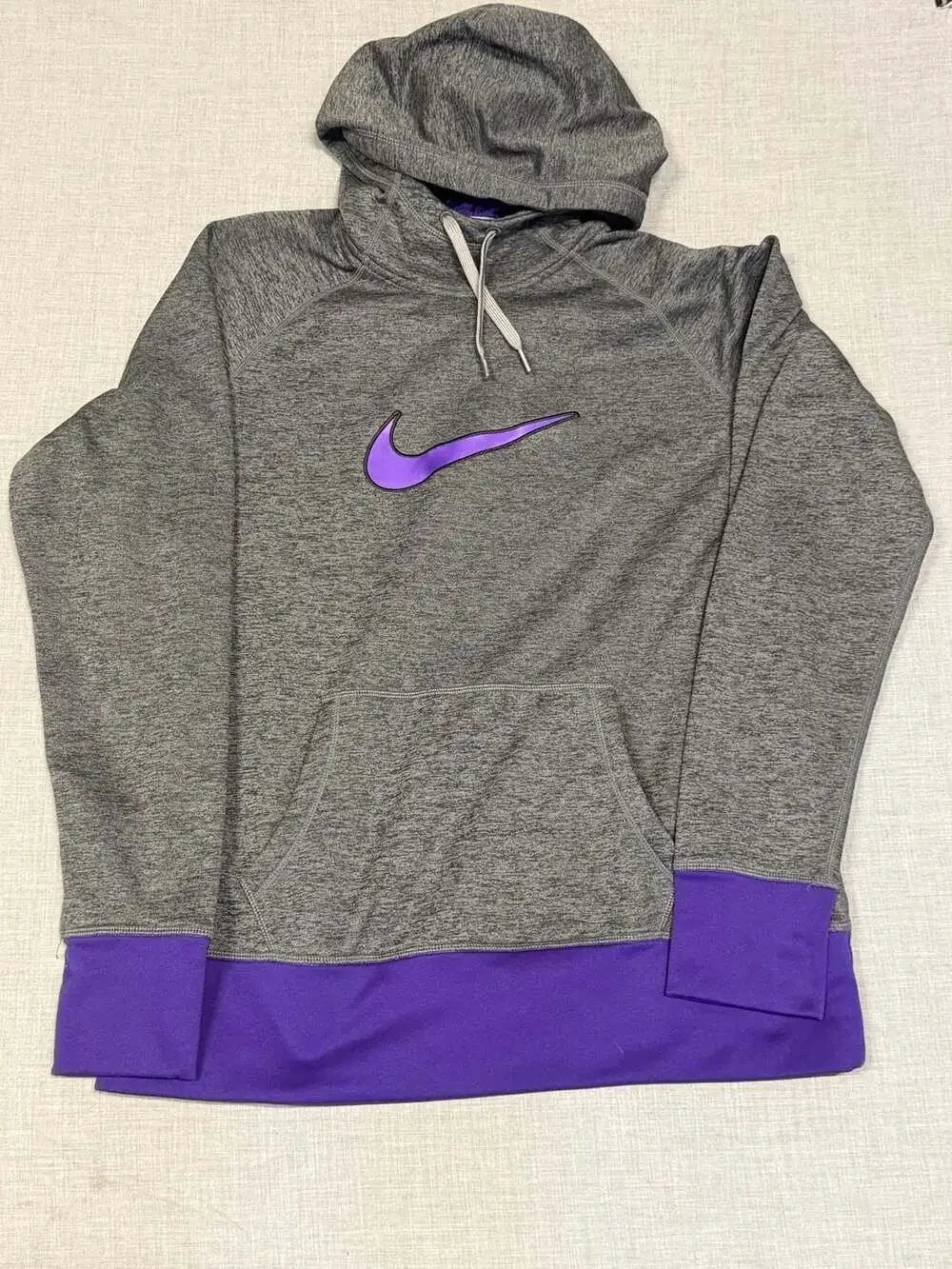 Nike Therma-Fit Performance Pullover Hoodie Grey and Purple
